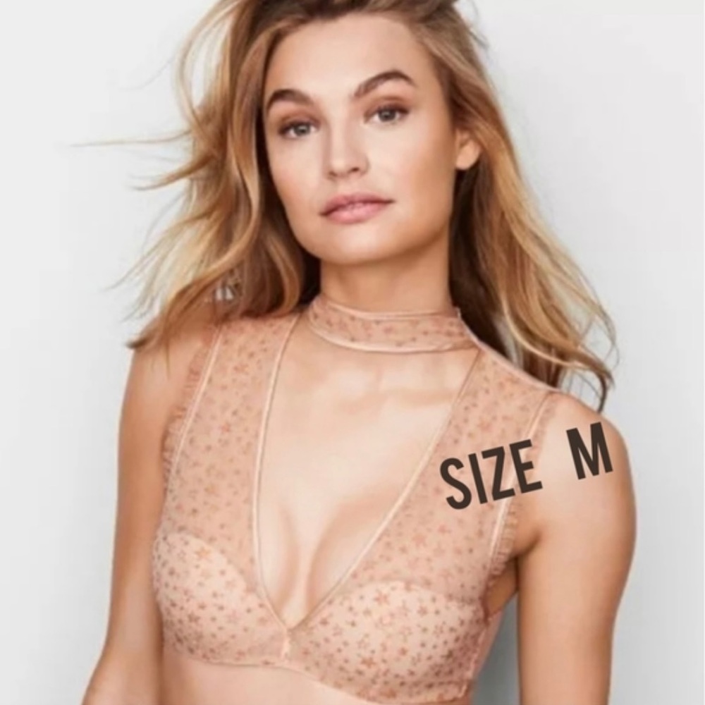 Victoria’s Secret Pink Dream Angels Lined Plunge Choker Bra NWT